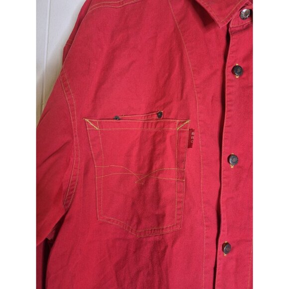 VTG Bugle Boy Long Sleeve Metal Button Up Red Western Shirt Men's Sz L NEW - Picture 13 of 13